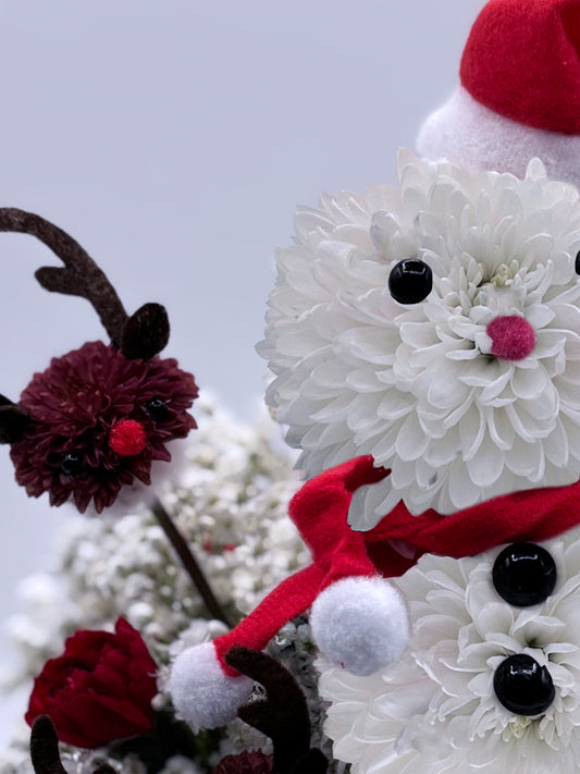 Chilly Wonka the Snowman - Made with Fresh Cut Flowers
