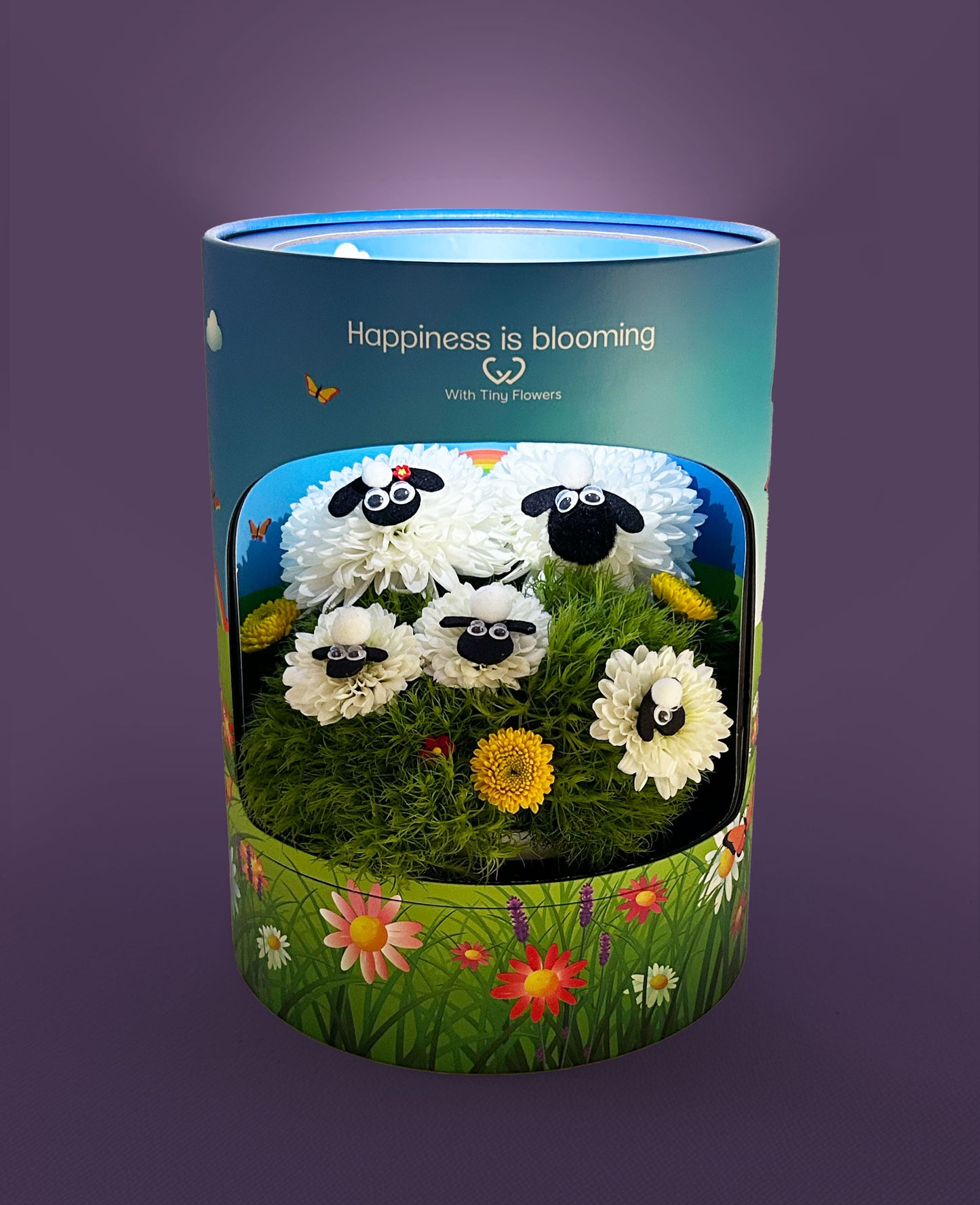 The Wooly Sheep Family – Made with Fresh Cut Flowers
