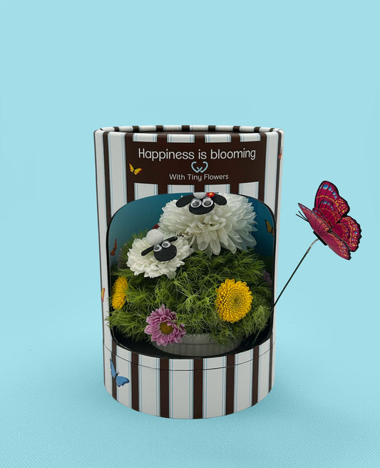 Woolly and sidekick Sheep - Made with Fresh Cut Flowers