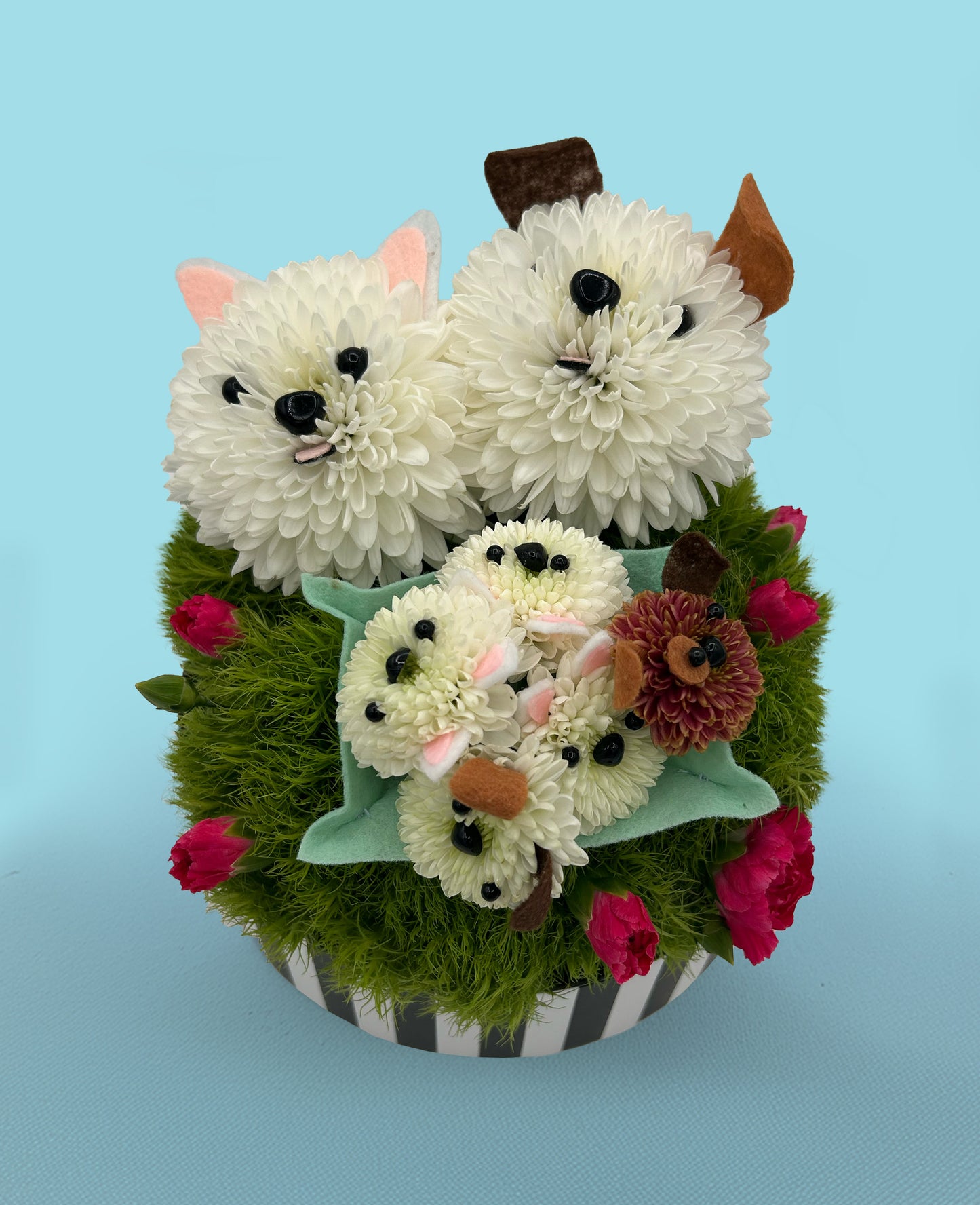 Dog Family - Made with Fresh Cut Flowers