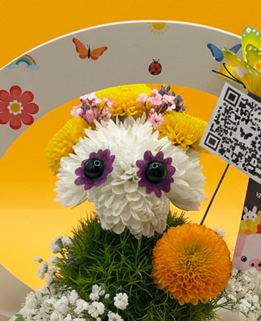 Catrina Sugar Skull - Made With Fresh Cut Flowers