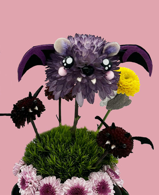 Midnight the Bat - Made with Fresh Cut Flowers