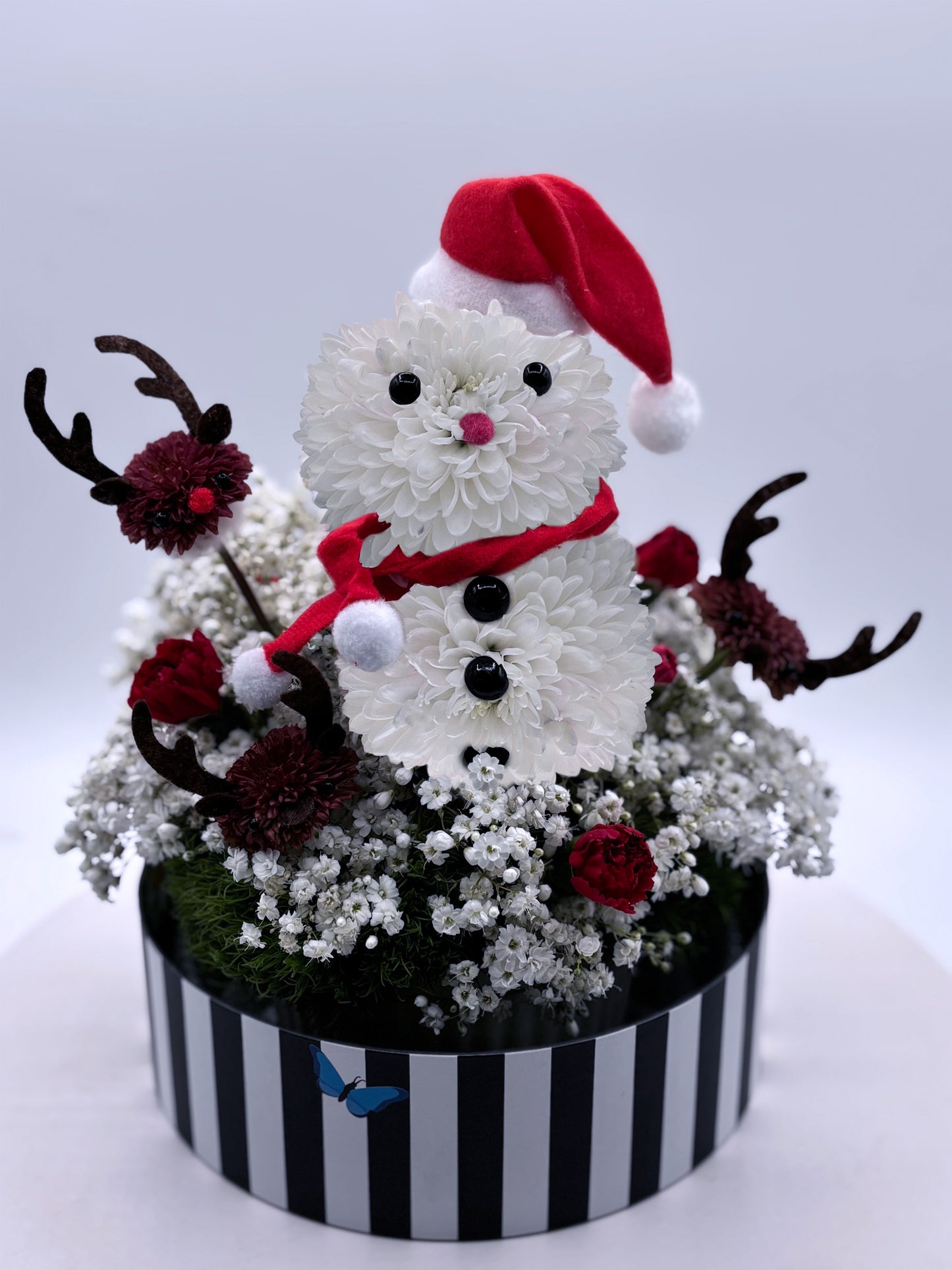 Chilly Wonka the Snowman - Made with Fresh Cut Flowers