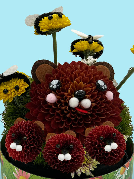 Bluebearry Bear - (seasonal) Made with Fresh Cut Flowers