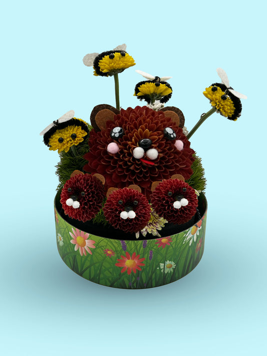 Bluebearry Bear - (seasonal) Made with Fresh Cut Flowers