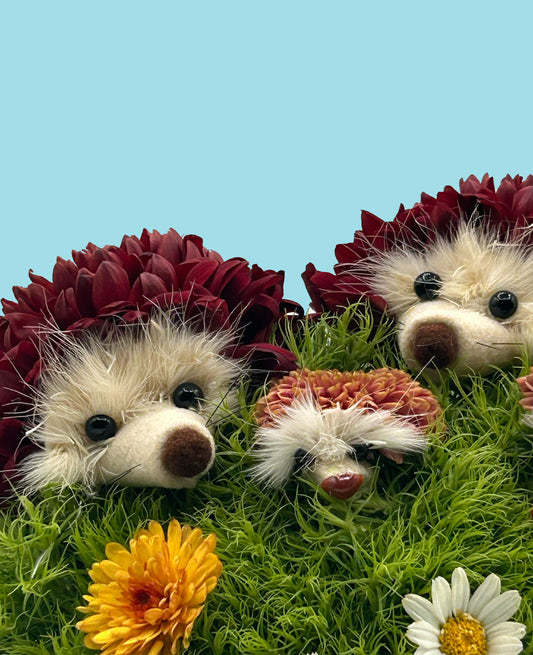 The Pricklepants Hedgehog Family - (seasonal) Made with Fresh Cut Flowers