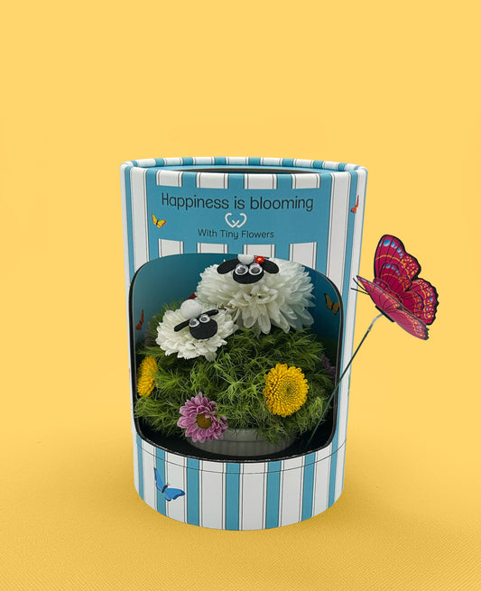 Woolly and sidekick Sheep - Made with Fresh Cut Flowers