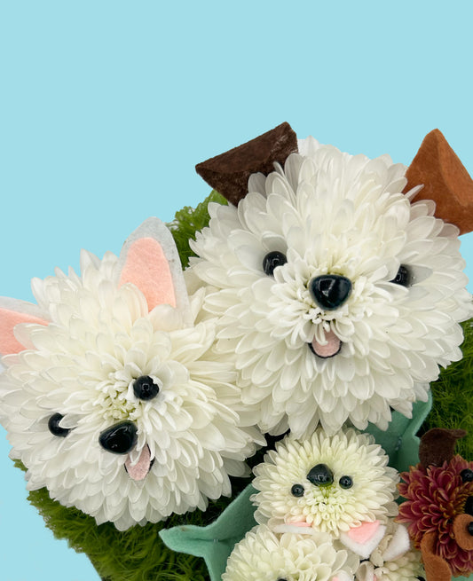 Dog Family - Made with Fresh Cut Flowers