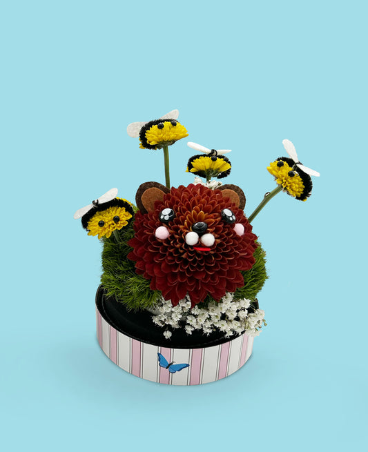 Bluebearry Bear - Made with Fresh Cut Flowers