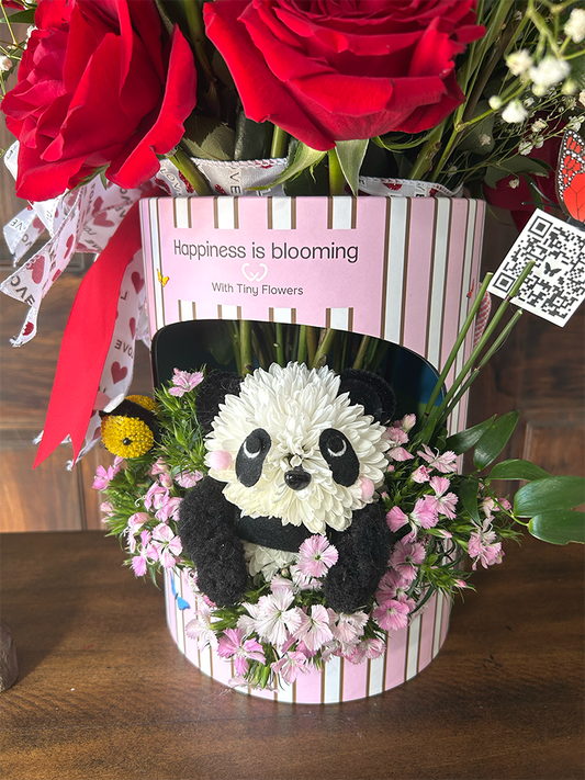 Sweetheart Panda Bouquet Box (currently delivering to San Diego County only, please ask for pricing if outside this area)
